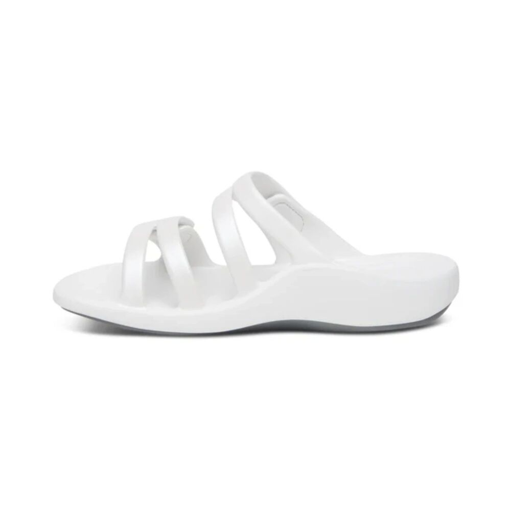 NEW Aetrex Women Janey Pearly White Water Friendly Slide Sandals - Picture 3 of 9